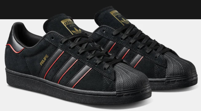 Adidas - Superstar ADV x Felipe Gustavo Shoes | Black Red - Image 3