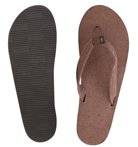 Rainbow - Women's Single Layer Hemp Sandals | Brown (Narrow Strap)
