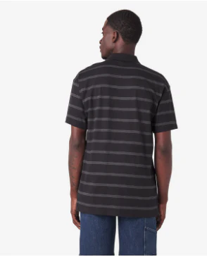 Dickies - Skate Striped Polo Shirt | Black - Image 2