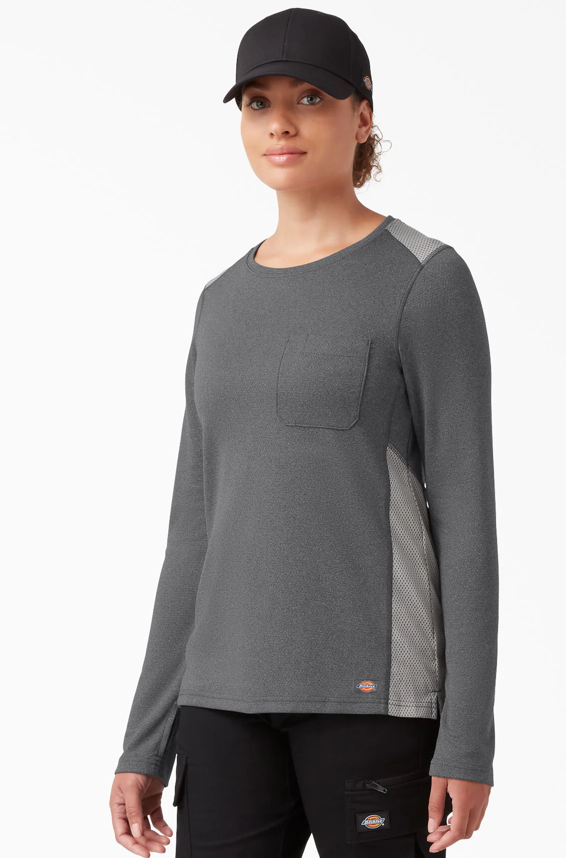 Dickies - Women's Temp iQ 365 L/S Pocket Tee | Dark Heather Grey - Image 2