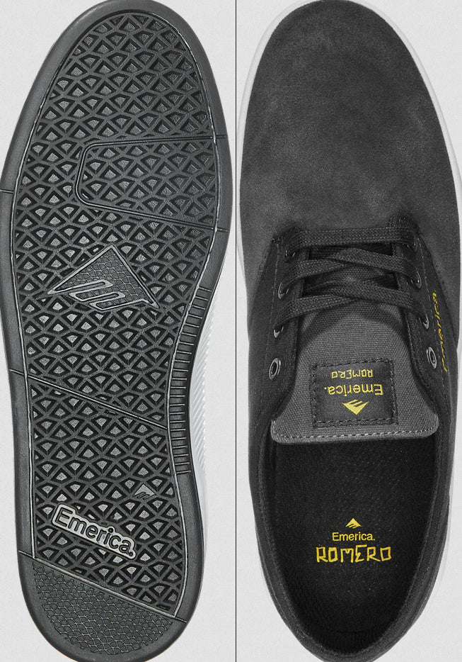 Emerica - Romero Laced Shoes | Grey Black Yellow - Image 3