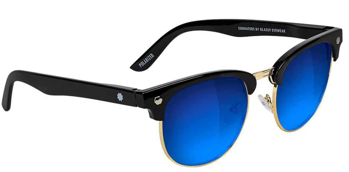 Glassy - Morrison Sunglasses | Black / Blue Mirror