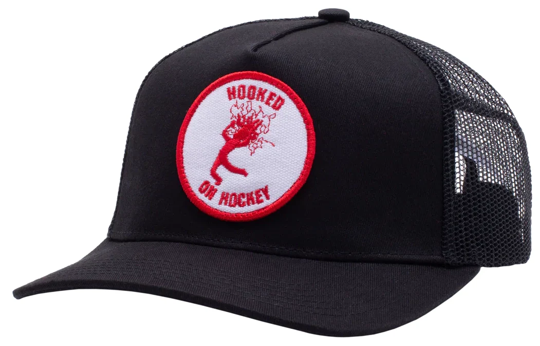 Hockey - Hooked On Hockey Trucker Hat | Black
