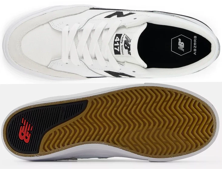 New Balance - Numeric Franky Villani 417 Low Shoes | White Black - Image 2