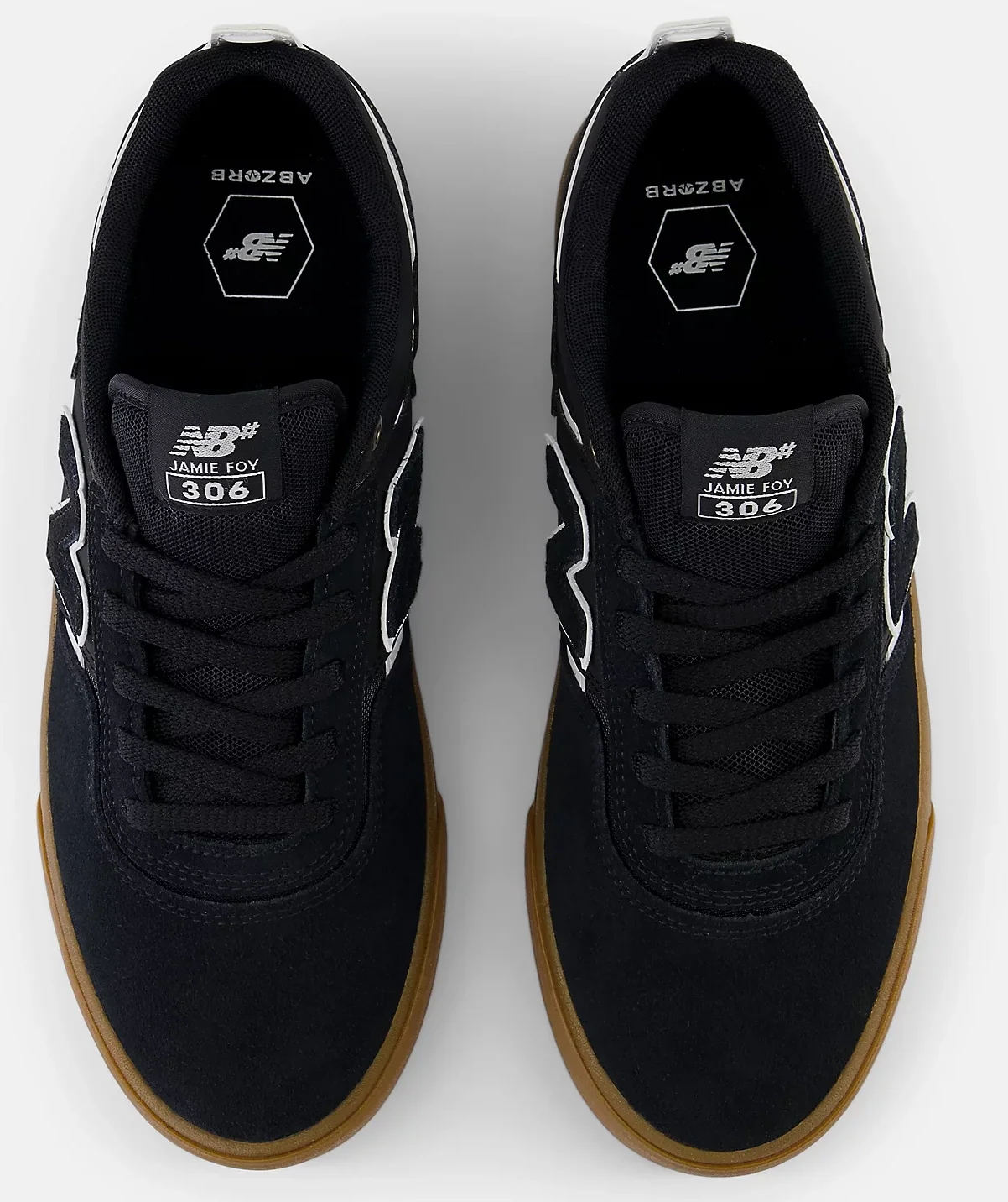 New Balance - Numeric Jamie Foy 306 Shoes | Black White Gum - Image 4