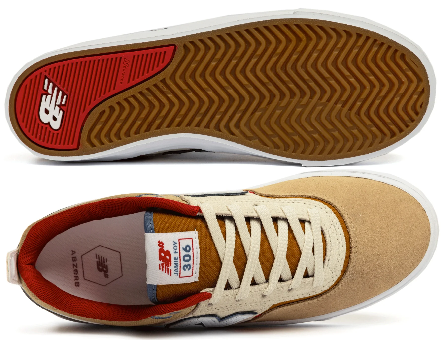 New Balance - Numeric Jamie Foy 306 Shoes | Tan Red - Image 2