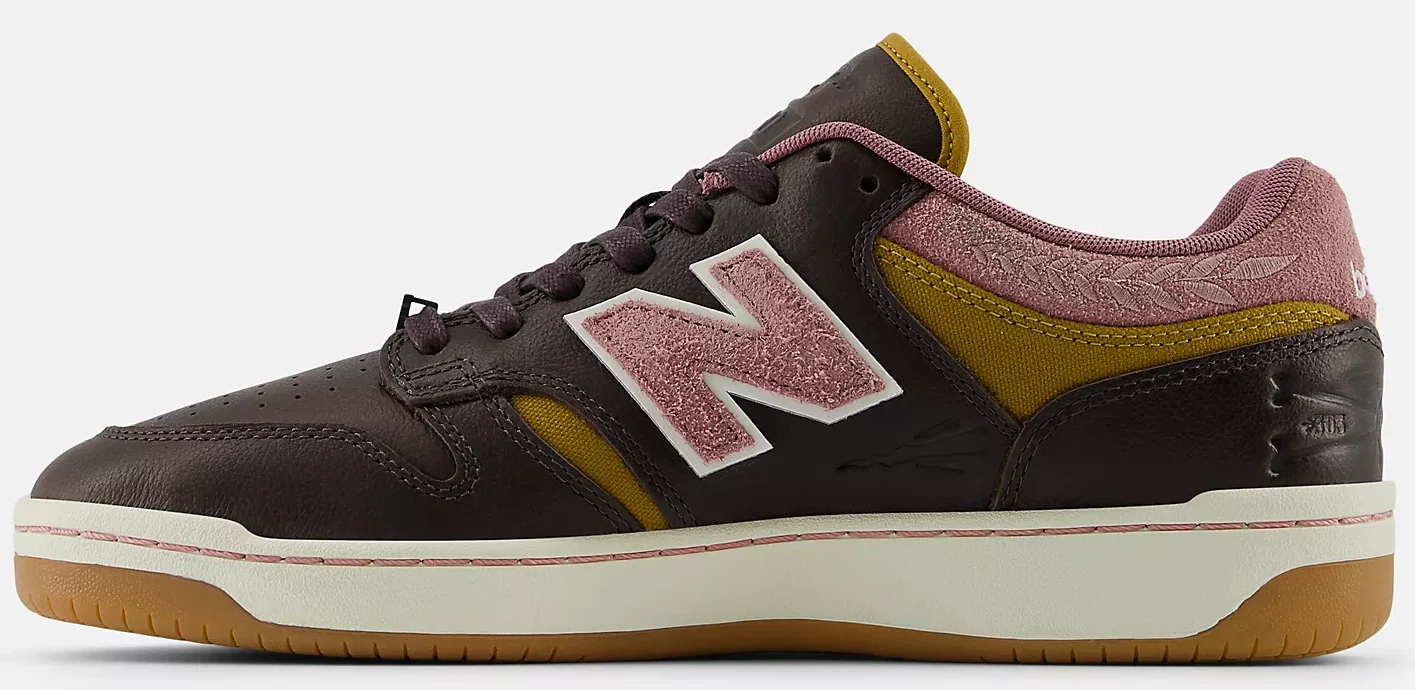 New Balance x 303 Boards - Numeric 480 Shoes | Brown Pink - Image 2