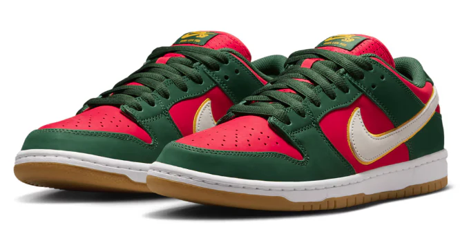 Nike SB - Dunk Low Pro Premium Shoes | Fir Fire Red - Image 3