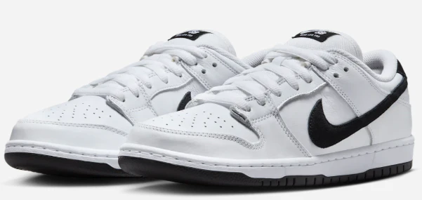 Nike SB - Dunk Low Pro Shoes | White Black White - Image 3