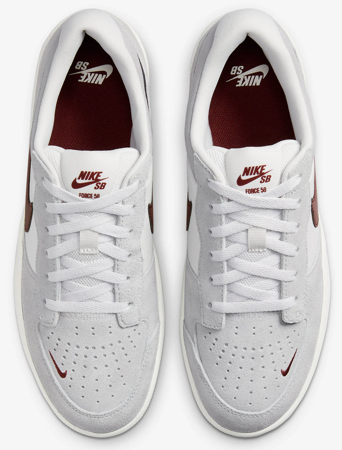 Nike SB - Force 58 Shoes | Platinum Dark Red - Image 4