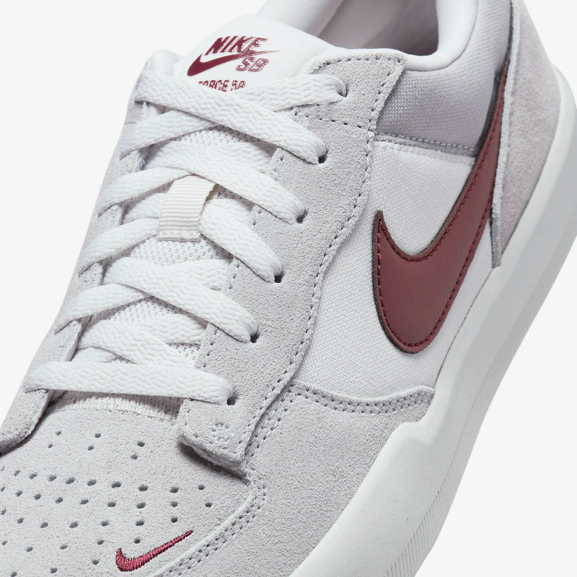 Nike SB - Force 58 Shoes | Platinum Dark Red - Image 7