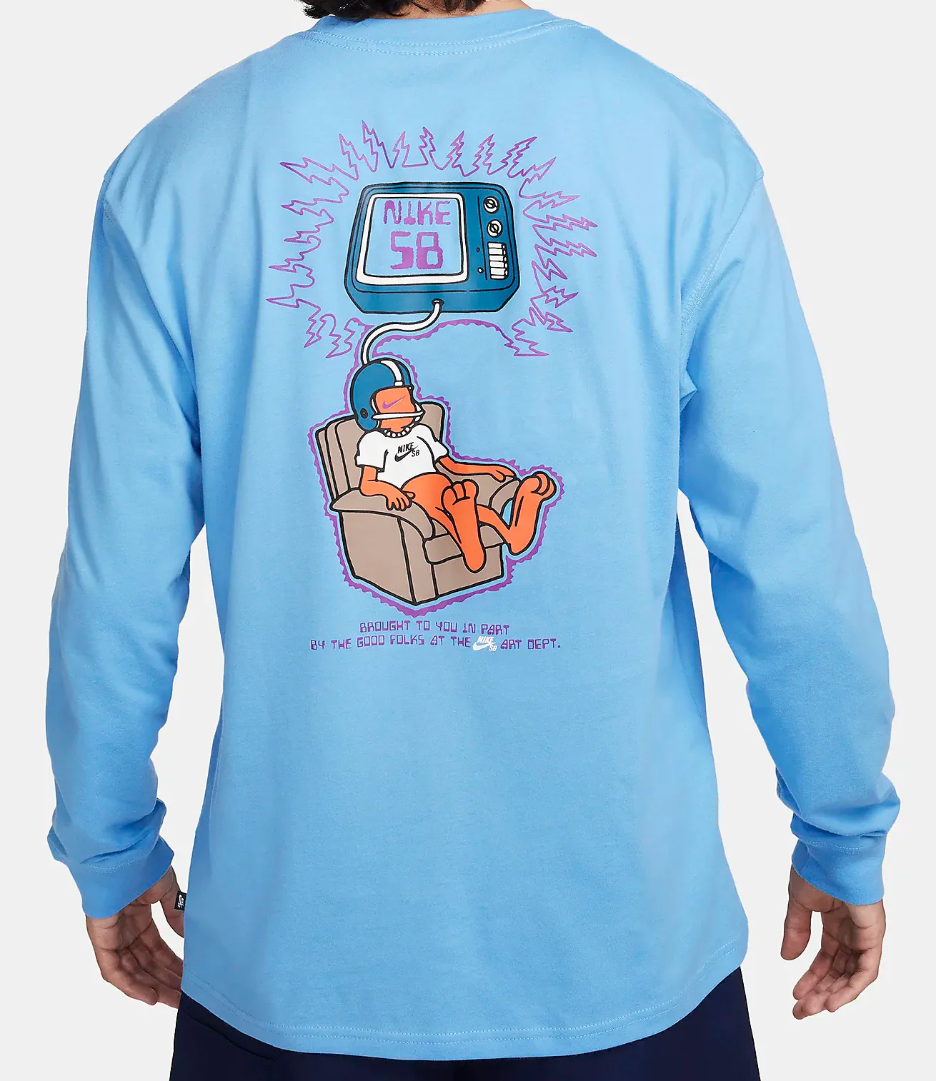 Nike SB - Brain Wash Max90 L/S Tee | University Blue - Image 2