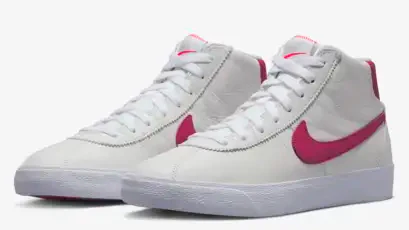 Nike SB - Women's Bruin Hi Premium ISO Shoes | White Sweet Beet - Image 3