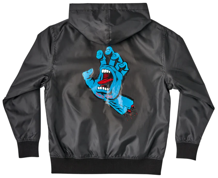 Santa Cruz - Youth Screaming Hand Hooded Windbreaker | Black - Image 2