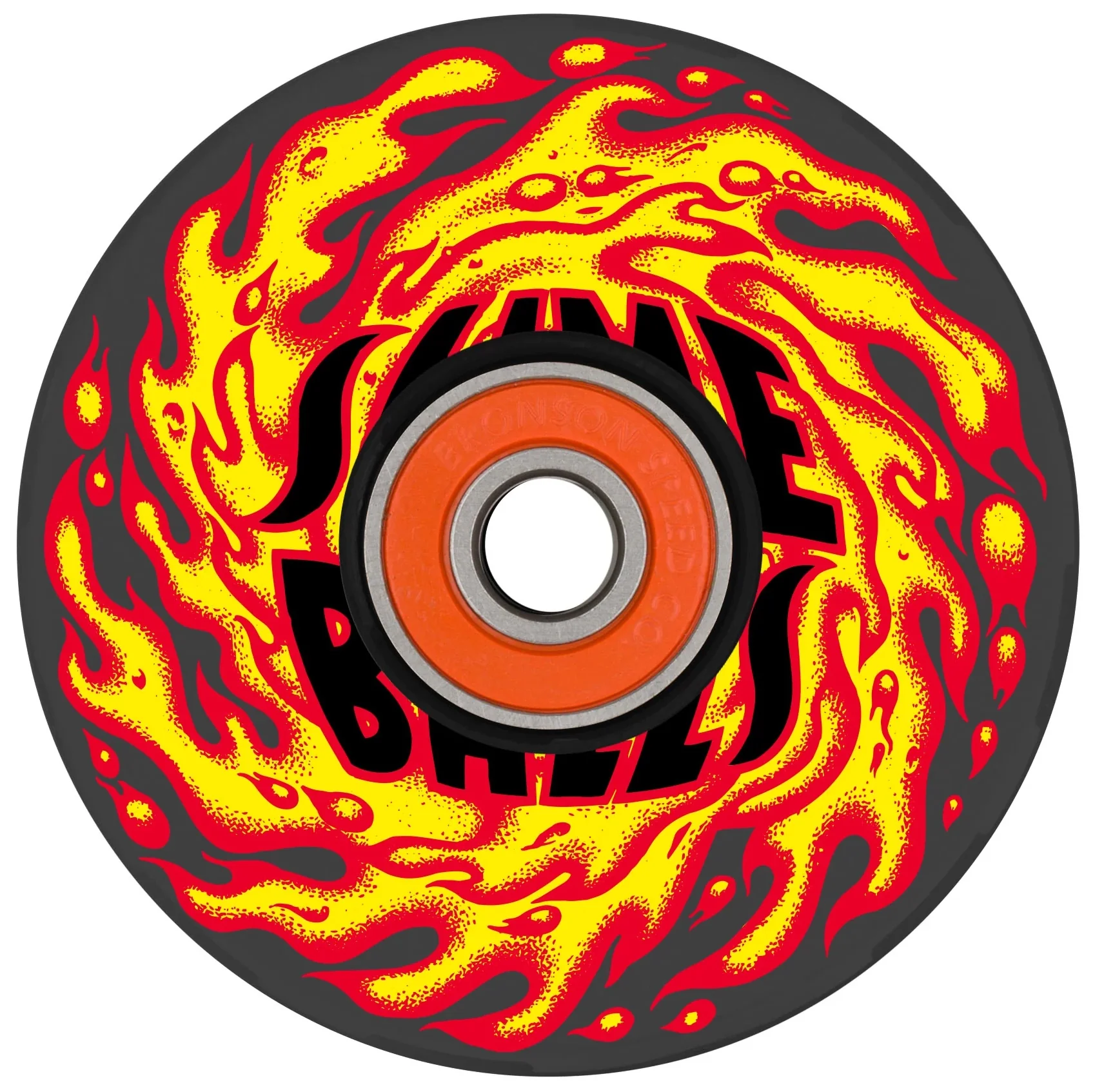Slime Balls - Flame Light Ups 66mm 78a Wheels | Black