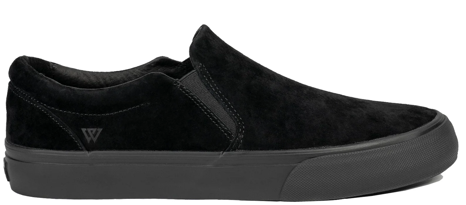 War Saw - Stranger Slip-On Shoes | Black Black (Suede)