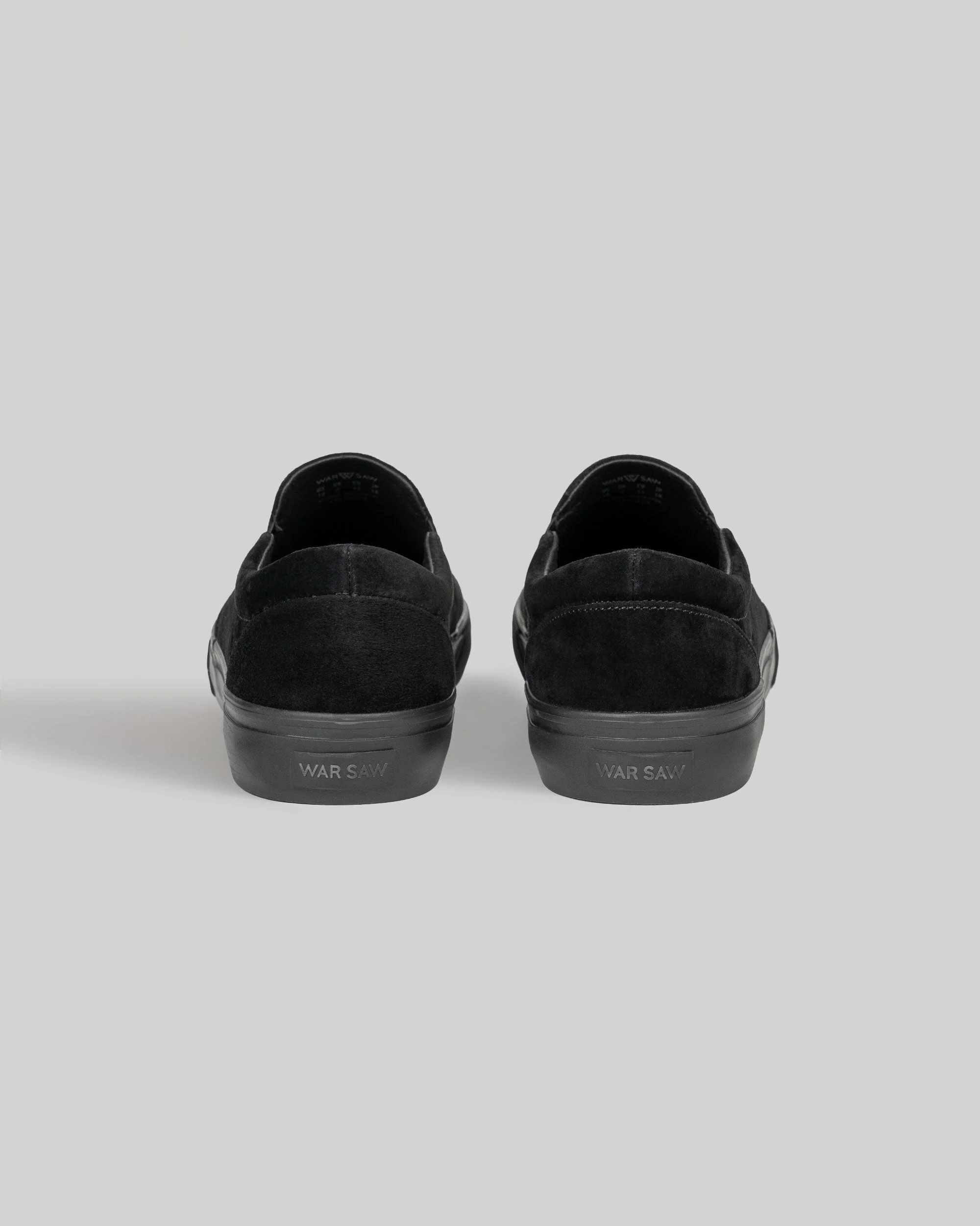 War Saw - Stranger Slip-On Shoes | Black Black (Suede) - Image 4