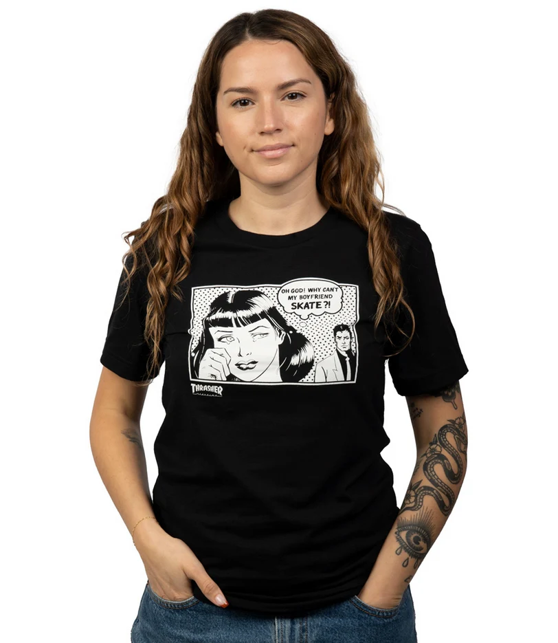 Thrasher - Womens Boyfriend Tee | Black - Image 2