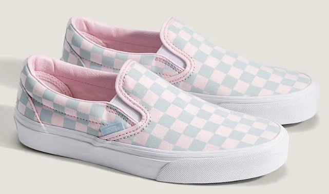 Vans - Classic Slip-On Shoes | Pastel Pink Pop (Checkerboard) - Image 2