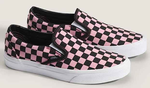 Vans - Classic Slip-On Shoes | Pink Black Pop (Checkerboard) - Image 2