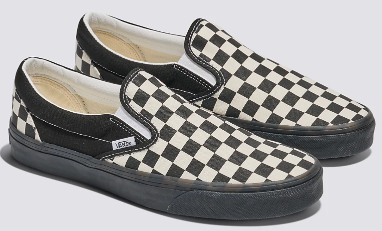 Vans - Classic Slip-On Shoes | White Black Black (Checkerboard) - Image 3