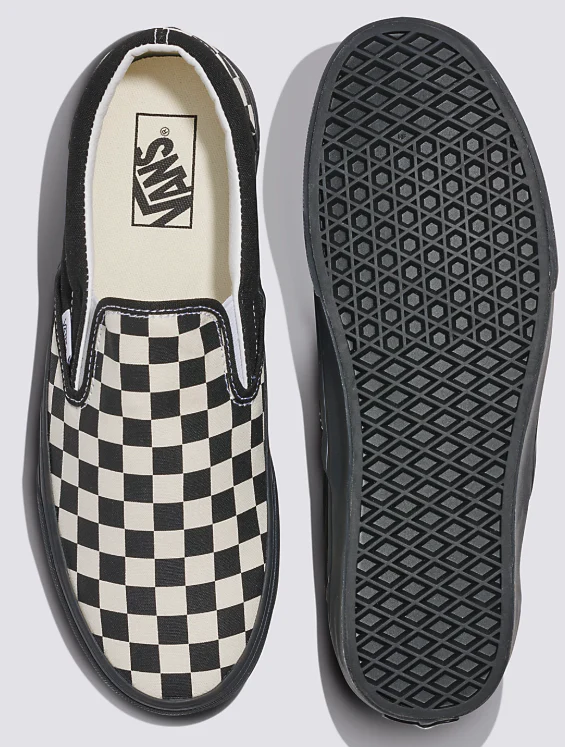 Vans - Classic Slip-On Shoes | White Black Black (Checkerboard) - Image 4