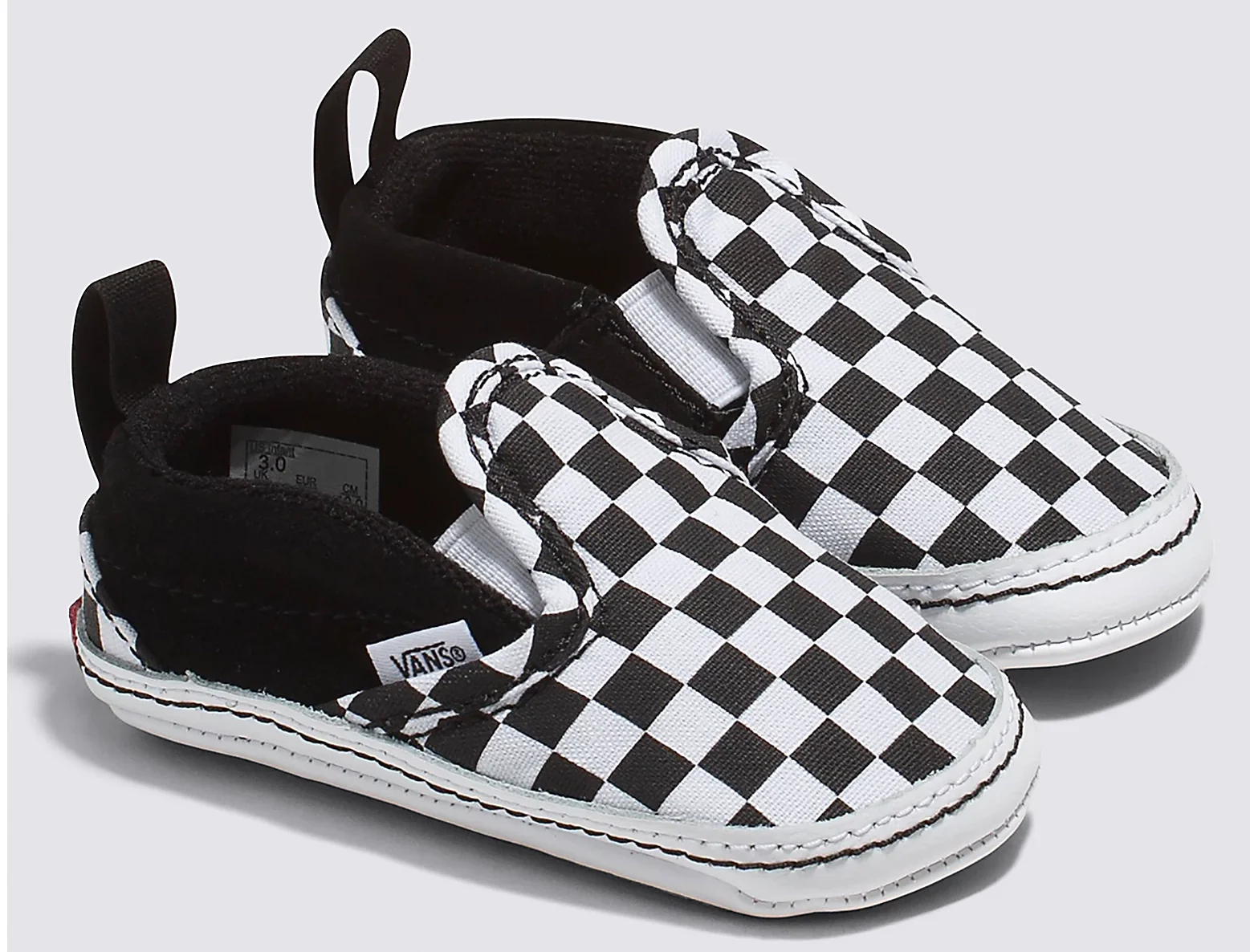 Vans - Infant Slip-On V Crib Shoes | Black White (Checkerboard) - Image 3