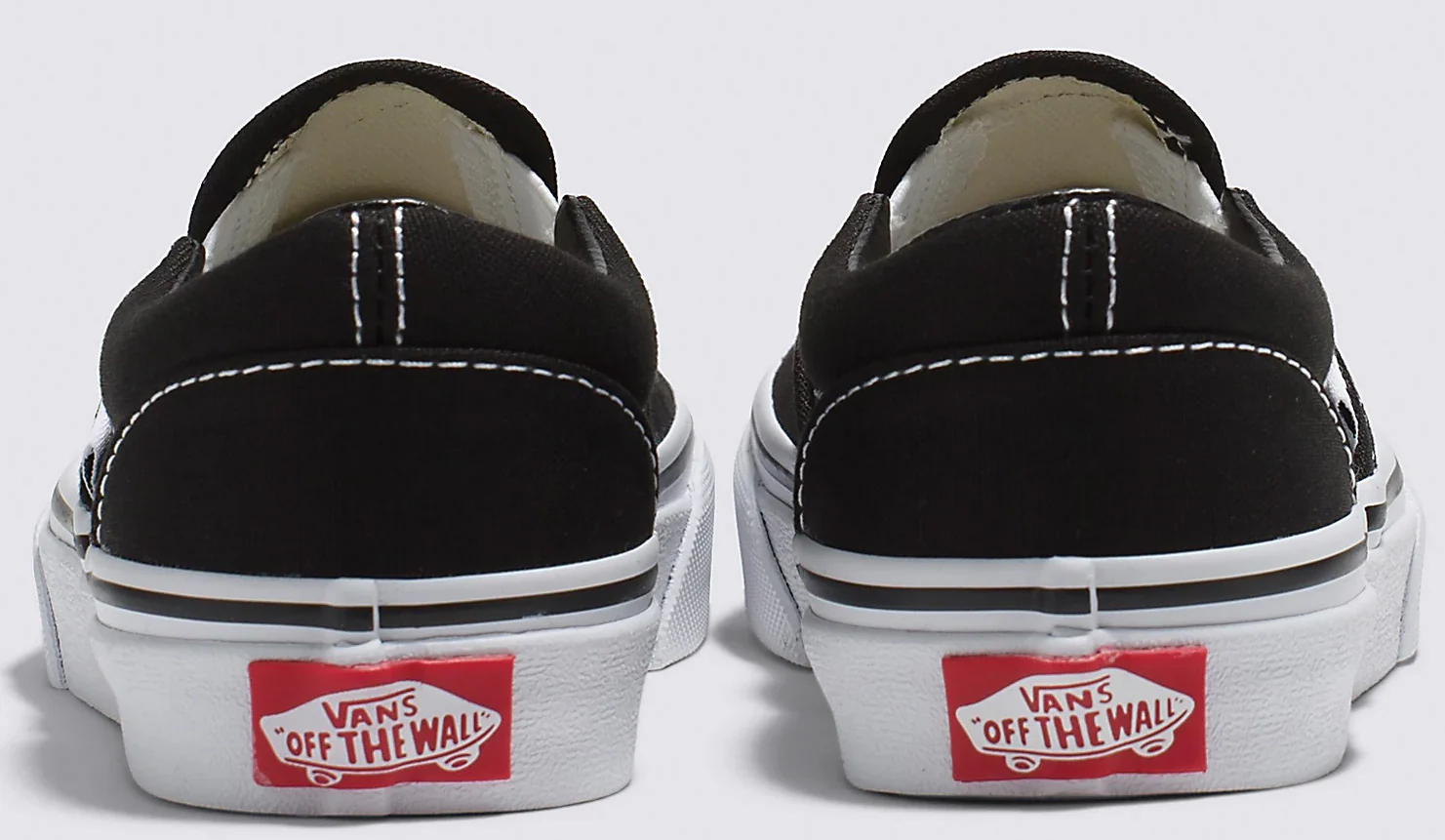 Vans - Kids Classic Slip-On Shoes | Black White - Image 3