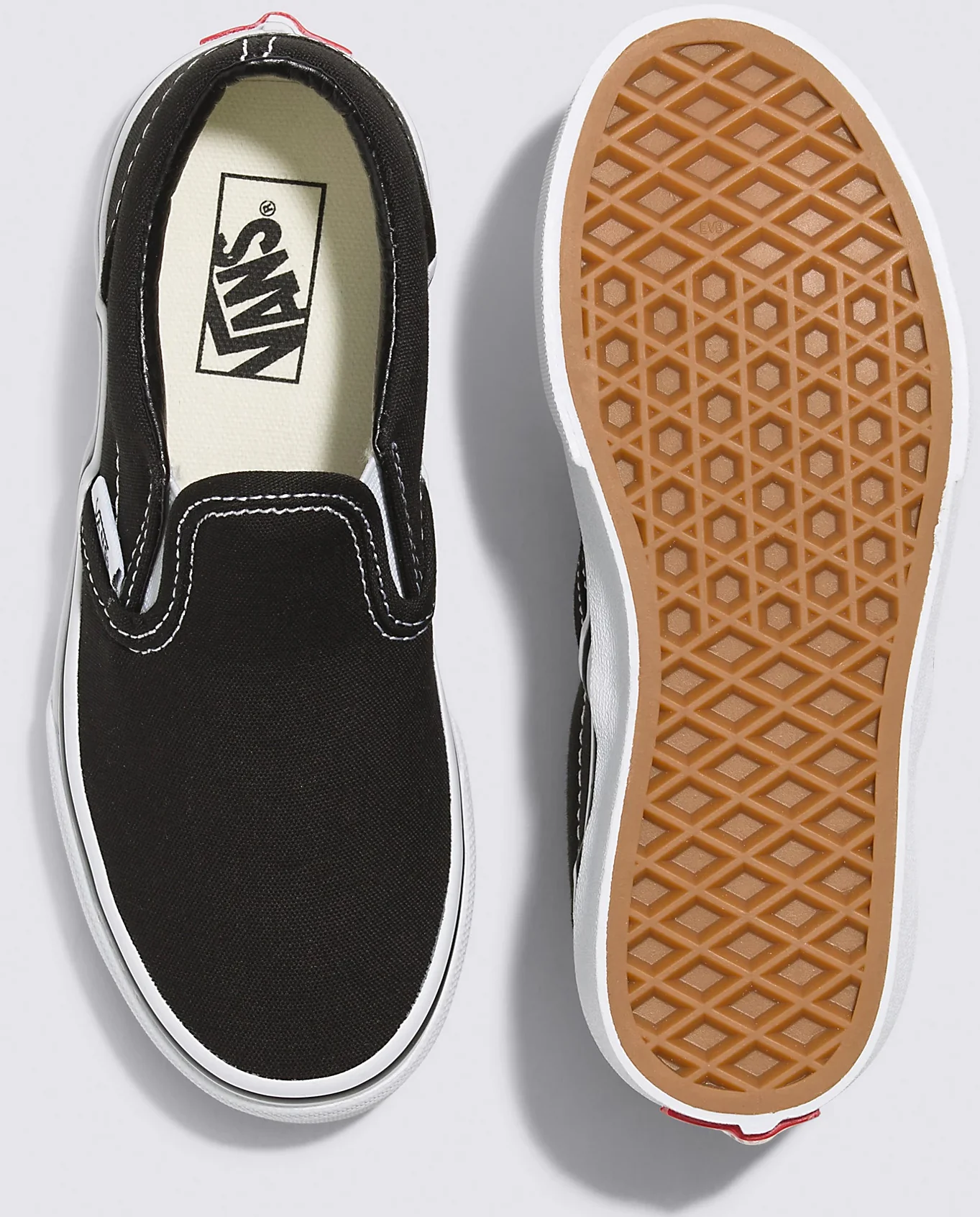 Vans - Kids Classic Slip-On Shoes | Black White - Image 4