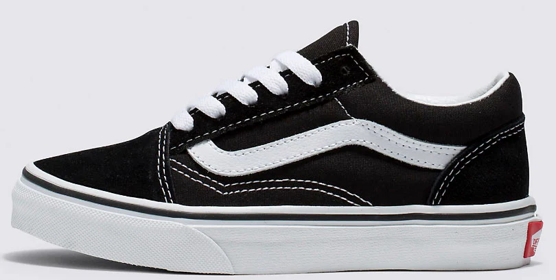 Vans - Kids Old Skool Shoes | Black White - Image 2