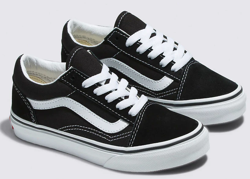 Vans - Kids Old Skool Shoes | Black White - Image 3