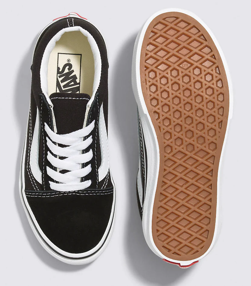 Vans - Kids Old Skool Shoes | Black White - Image 4