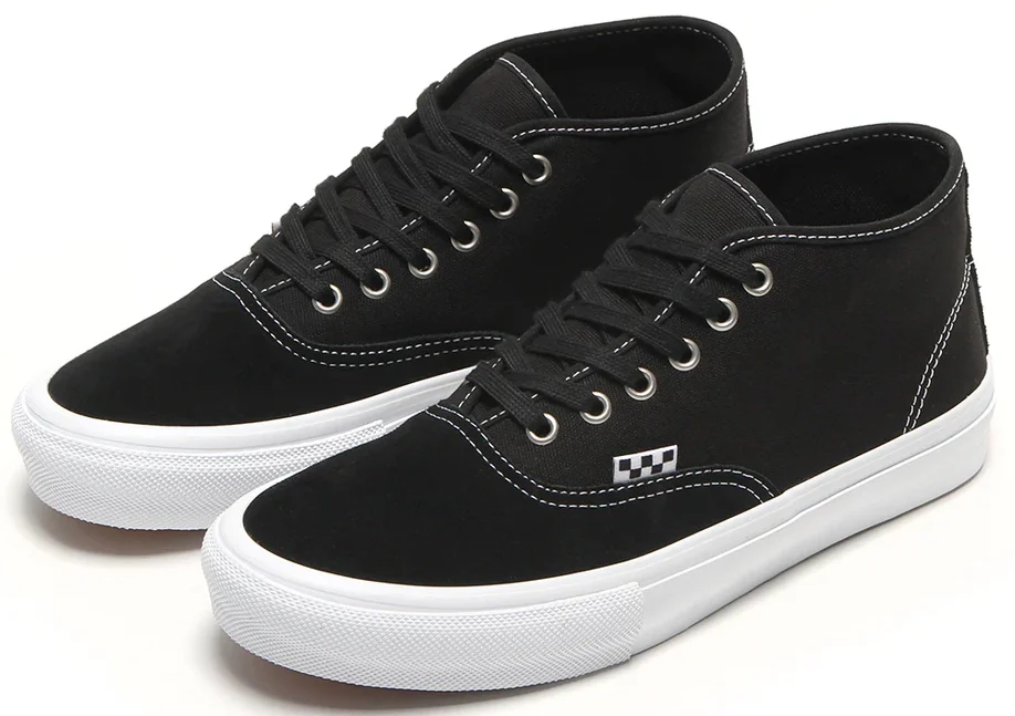 Vans - Skate Authentic Mid Shoes | Black White - Image 3