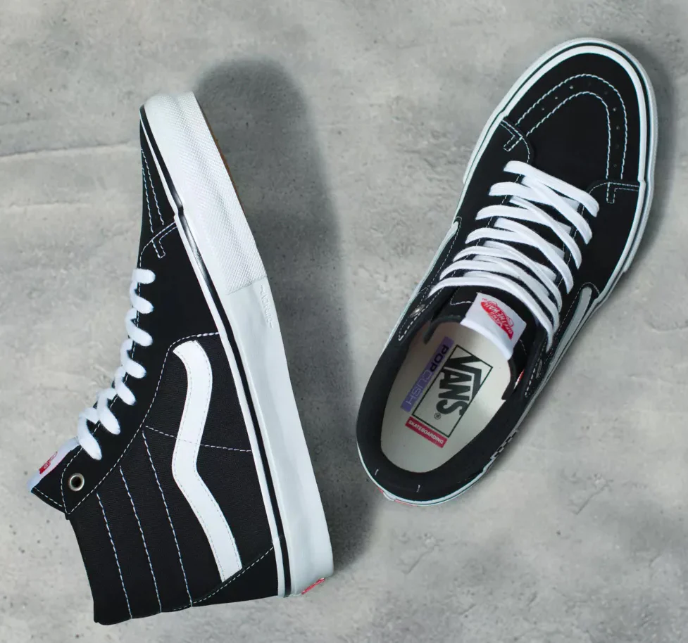 Vans - Skate Sk8-Hi Shoes | Black White - Image 2