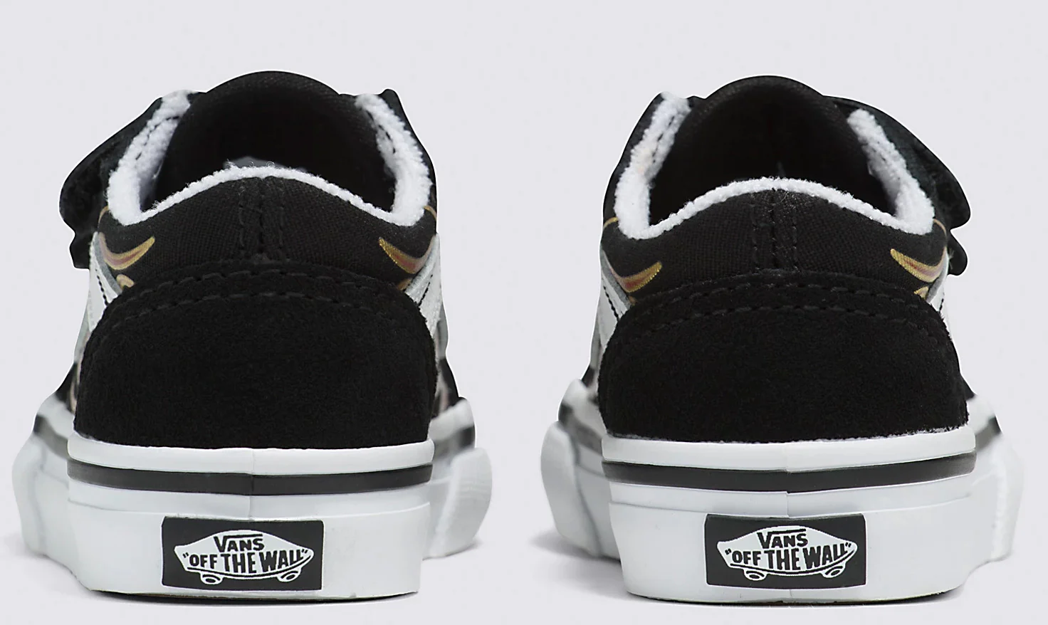 Vans - Toddler Old Skool V Shoes | Black (Metallic Flame) - Image 3