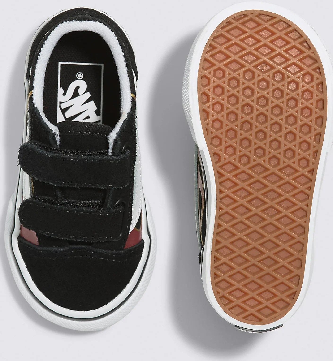 Vans - Toddler Old Skool V Shoes | Black (Metallic Flame) - Image 4