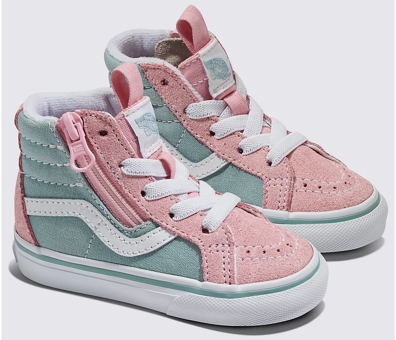 Vans - Toddler Sk8-Hi Side Zip Reissue Shoes | Grey Pink (2-Tone) - Image 2