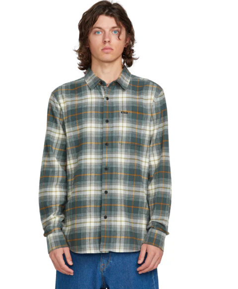 Volcom - Caden Plaid L/S Flannel Shirt | Dark Slate - Image 2
