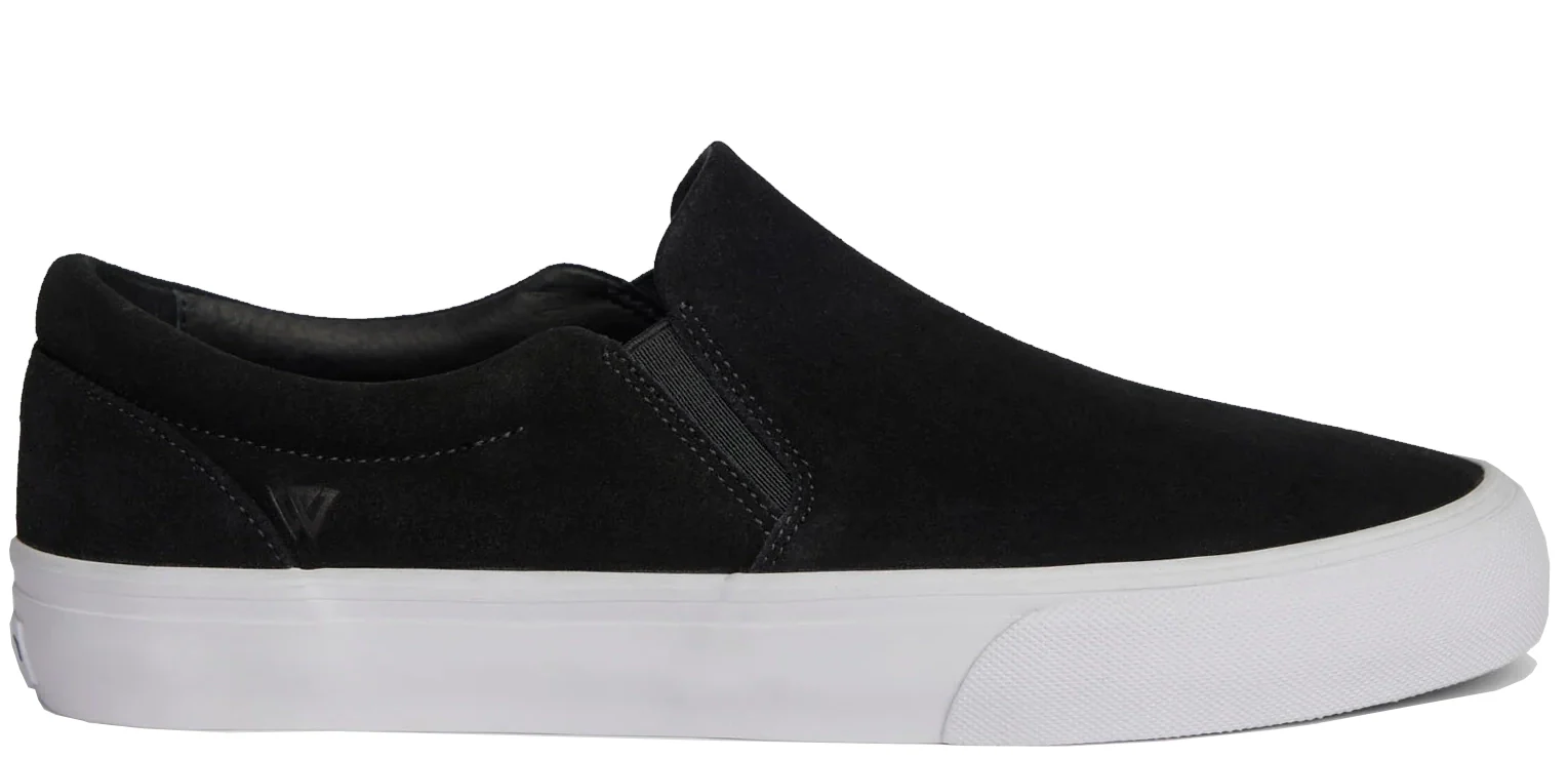 War Saw - Stranger Slip-On Shoes | Black White (Suede)