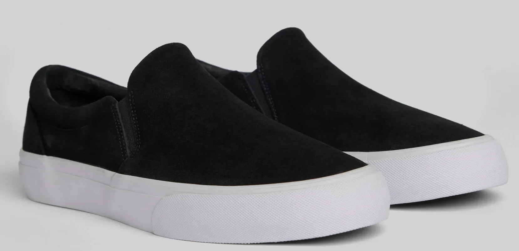 War Saw - Stranger Slip-On Shoes | Black White (Suede) - Image 2