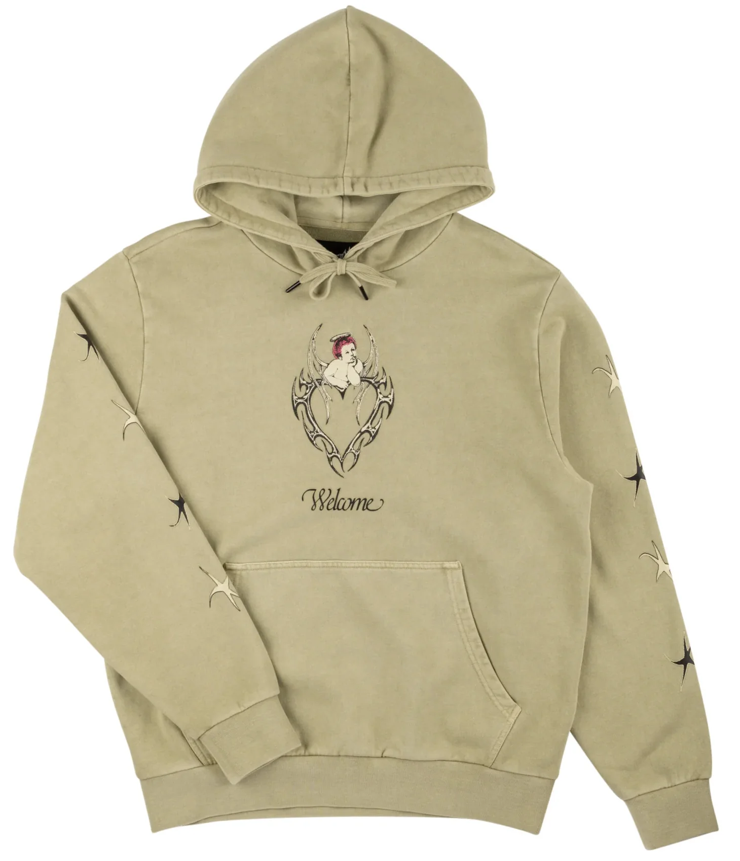 Welcome - Halo Pigment-Dyed Hoodie | Moss