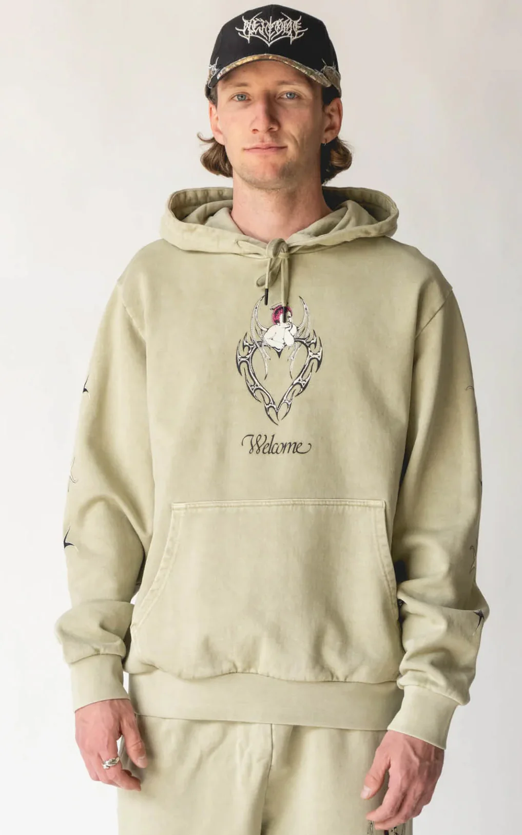 Welcome - Halo Pigment-Dyed Hoodie | Moss - Image 3