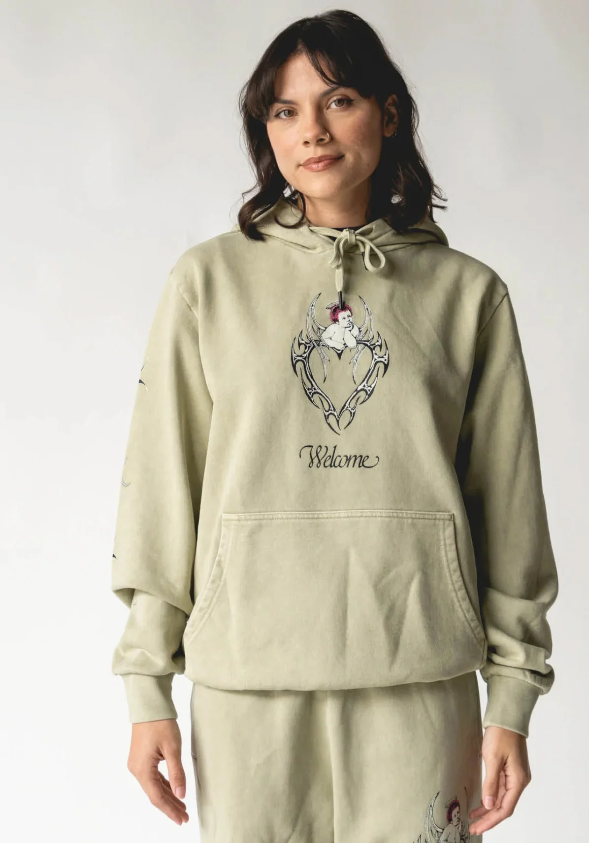 Welcome - Halo Pigment-Dyed Hoodie | Moss - Image 4